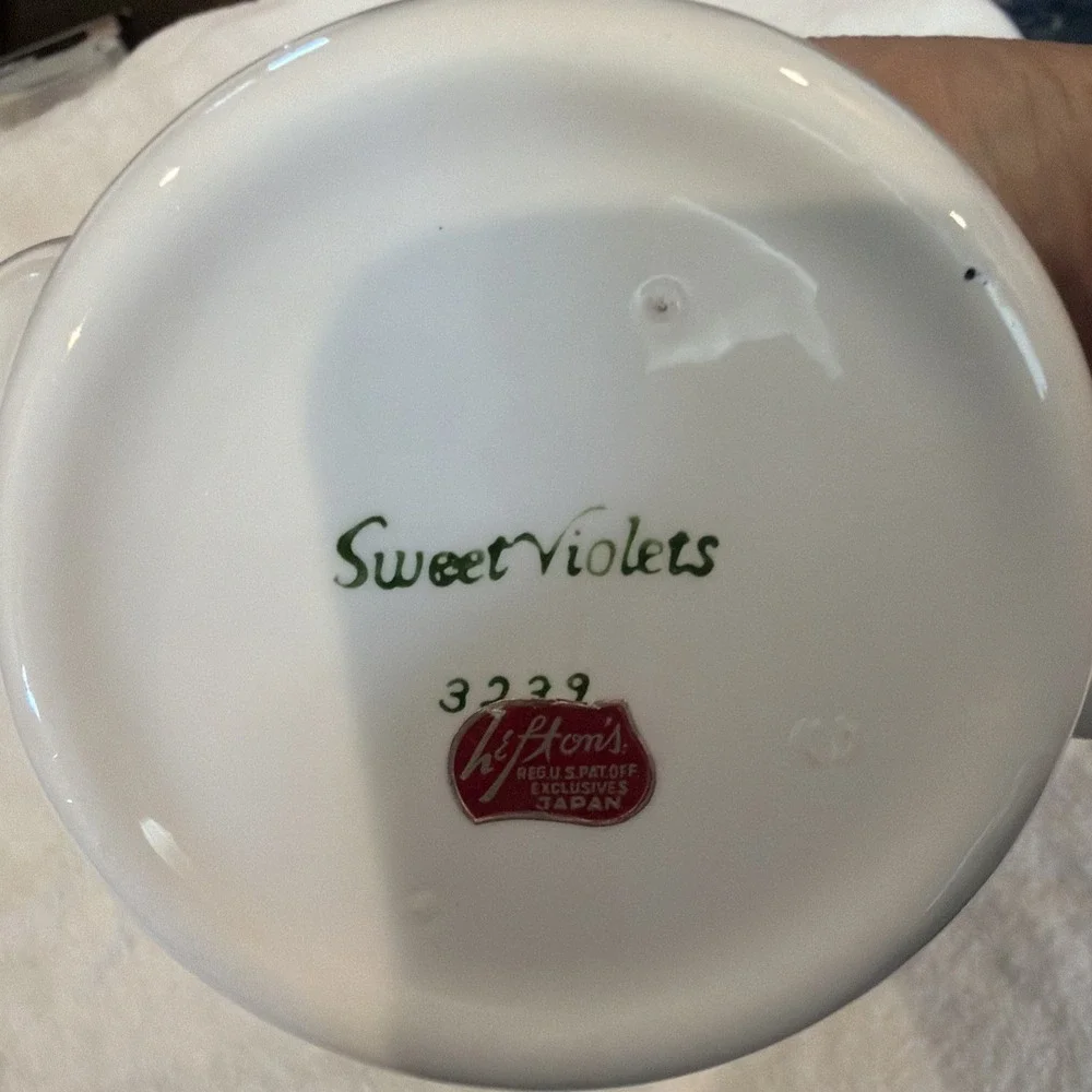 VTG‎ MCM Lefton Sweet Violets Hand Painted Individual 2 Cup Teapot